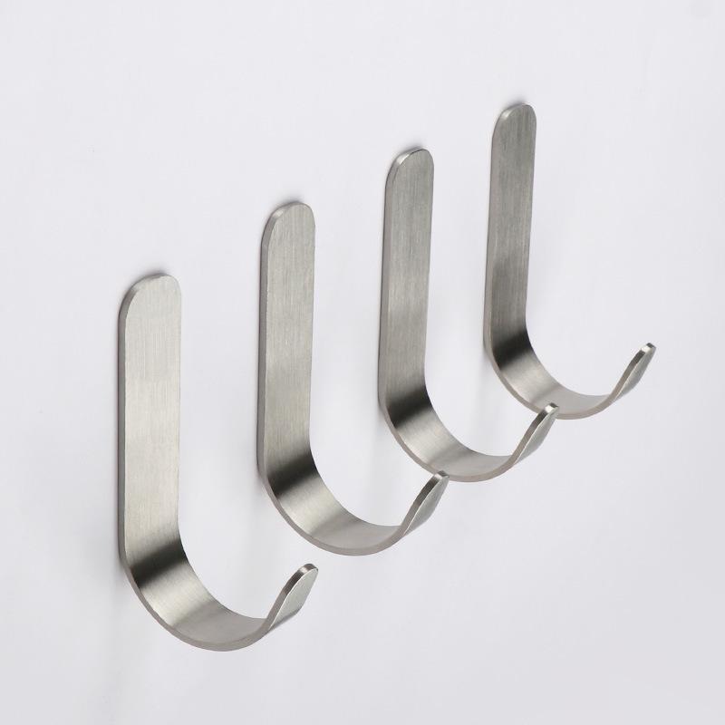 No-Drill Wall-Mounted Stainless Steel Hook for Towel, Clothes, and Hat