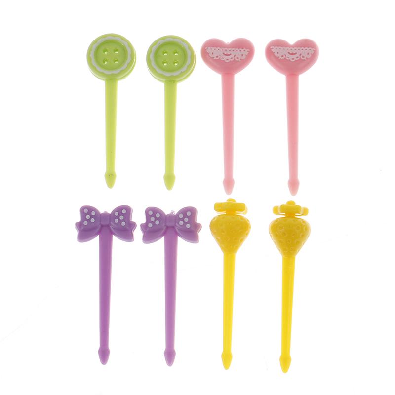 6-10pcs Mini Skewers Cute Cartoon Eyes Kawaii Lunch Bento Box Food Fruit Picks Fork Sticks Buffet Sandwich Toppers Party Decor