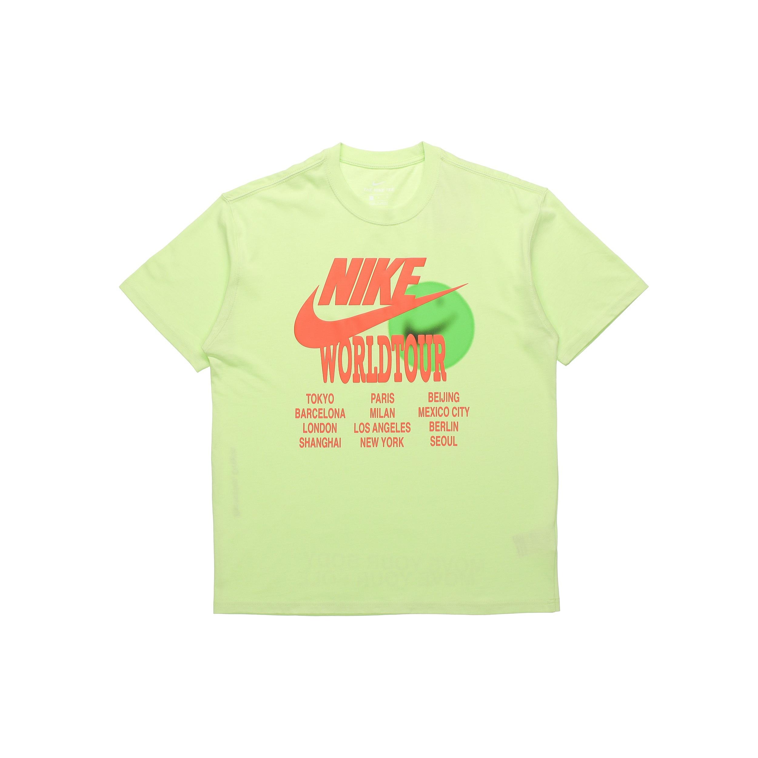 Nike Sportswear Sports Printing Pattern Short Sleeve Fluorescent Green Men s DA0938-383 M