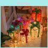 Christmas Gift Box Set With Led Lights For Holiday Decoration And Festive Atmosphere