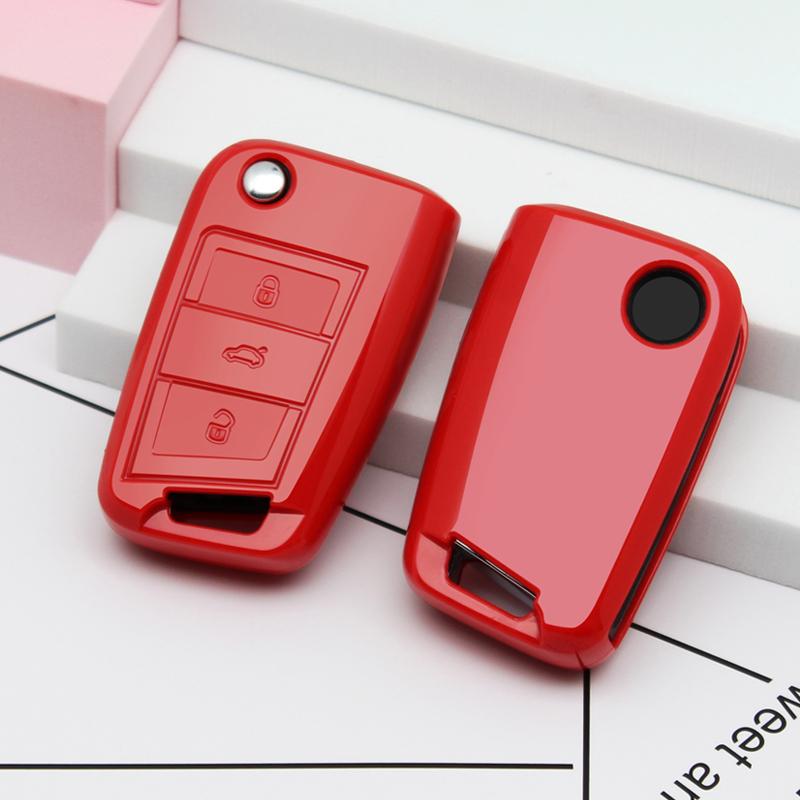

Soft TPU Car Key Cover Shell Fob For Volkswagen VW Golf 7 mk7 Skoda Octavia A7 for SEAT Leon Ibiza 3 Car-styling