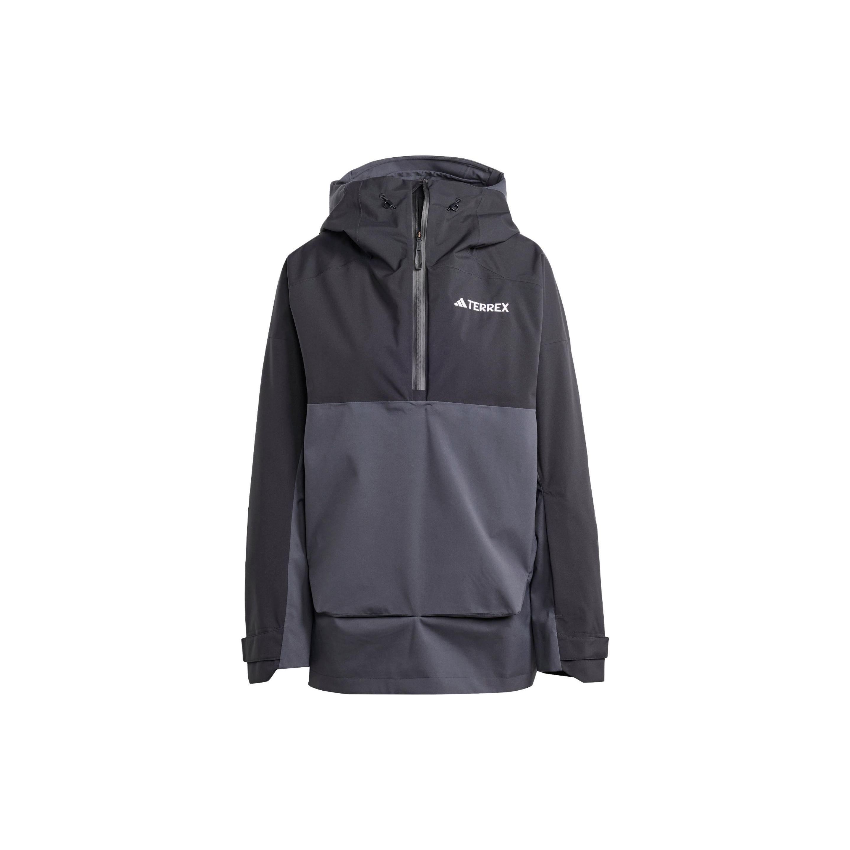 Adidas Terrex Xperior 2L Lined Rain.Rdy Color Block Logo Outdoor Hooded Ski Jacket Women Black IB4229 L
