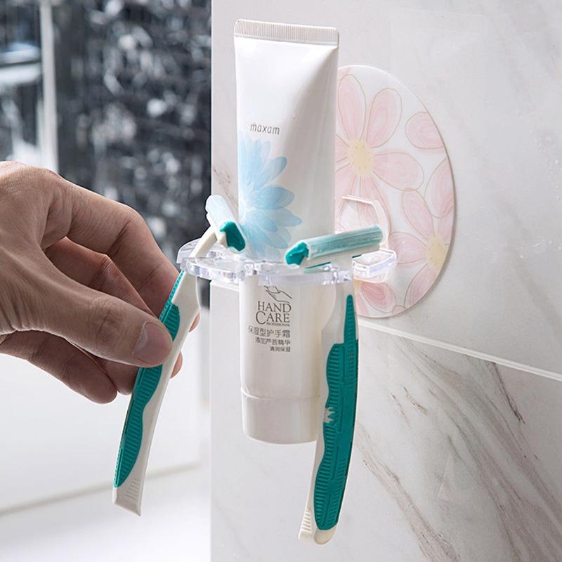1 Pc Plastic Shaver Toothbrush Dispenser Toothbrush Holder Toothpaste Storage Rack Bathroom Organizer Accessories
