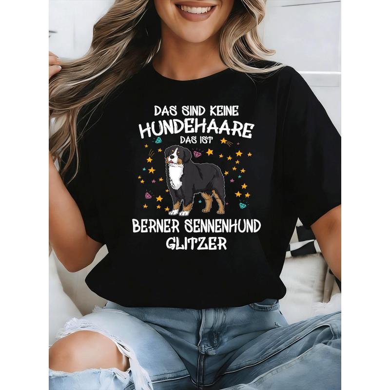 Bernese Mountain Dog Glitter Dog Holder Gift Dog Fun T-Shirt for Men Women Unisex All Season Funny T-Shirt
