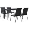 VidaXL Ensemble à manger de jardin 5 pcs noir textilène et acier 3200704