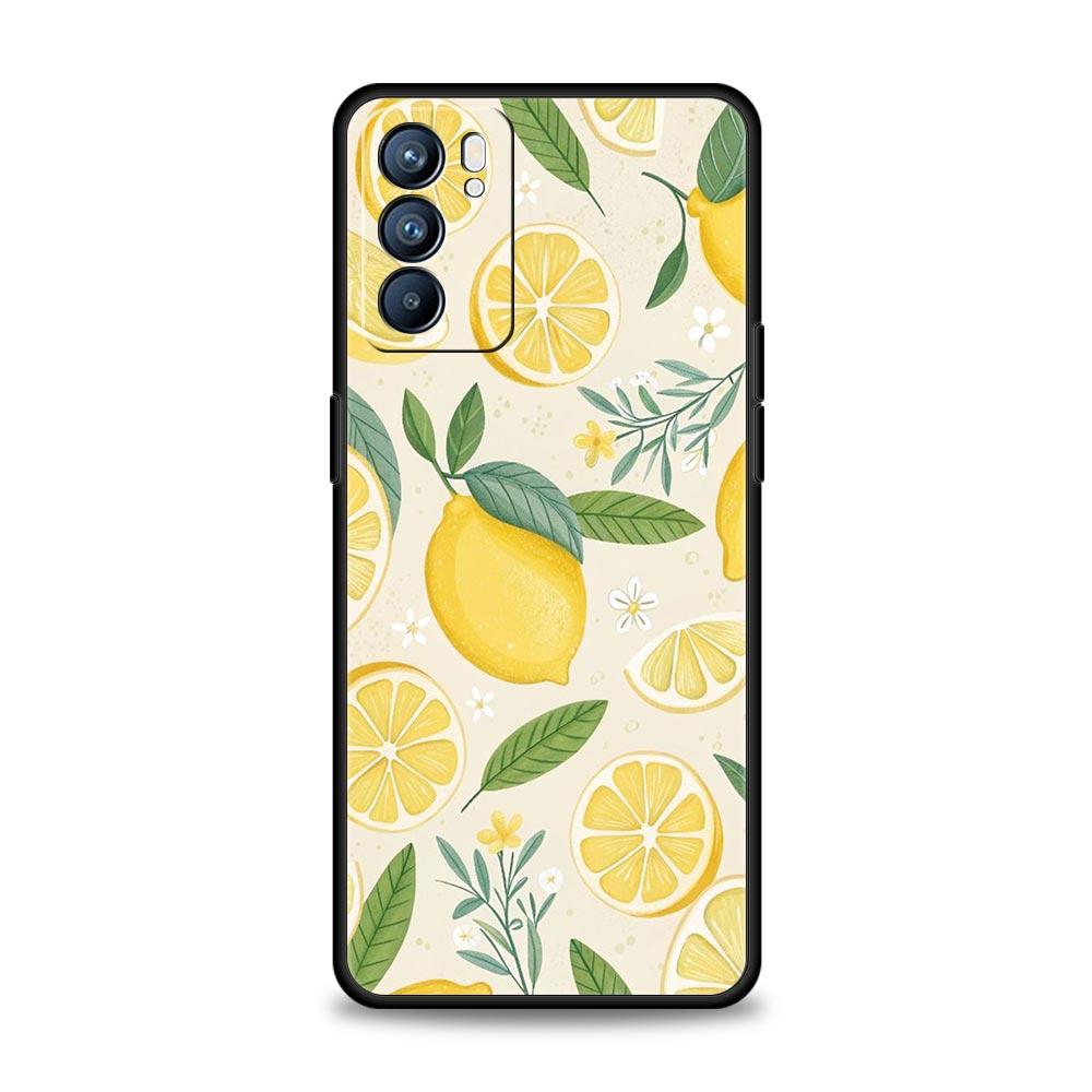 Summer Fresh Fruit Lemon Print Phone Case For Oppo Reno 13 12 11 10 7 F Find X5 X6 A98 A80 A79 A78 A57 A54 A31 A17 Pro Soft TPU