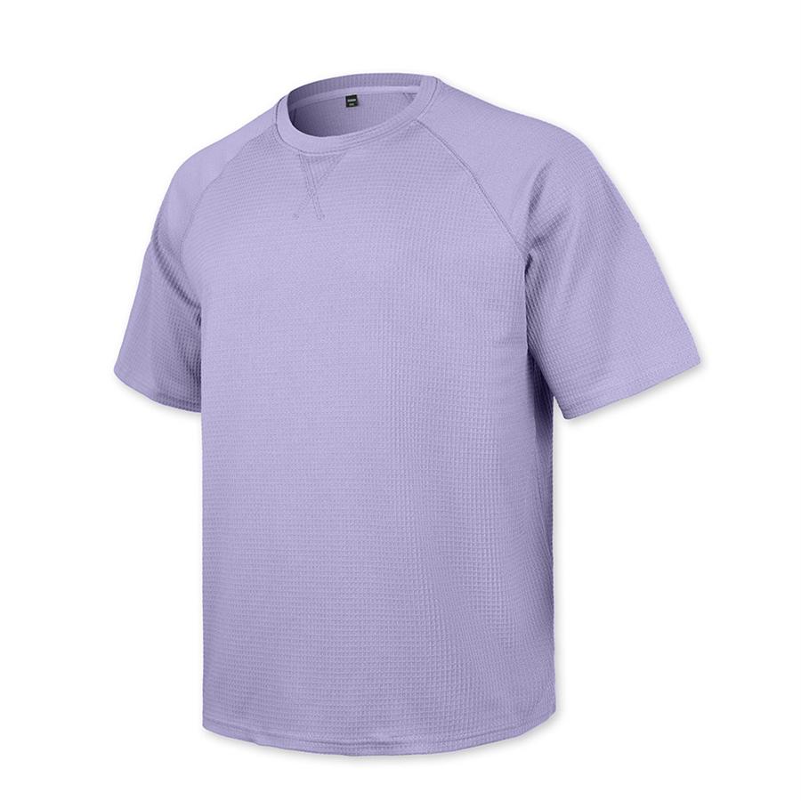 Herren Casual T-Shirt Waffelstrick Lockerer Schnitt T-Shirts für Mann Einfarbige Kurzarm-T-Shirts Übergroßer Schnitt Strukturierter Stoff Rundhalsausschnitt