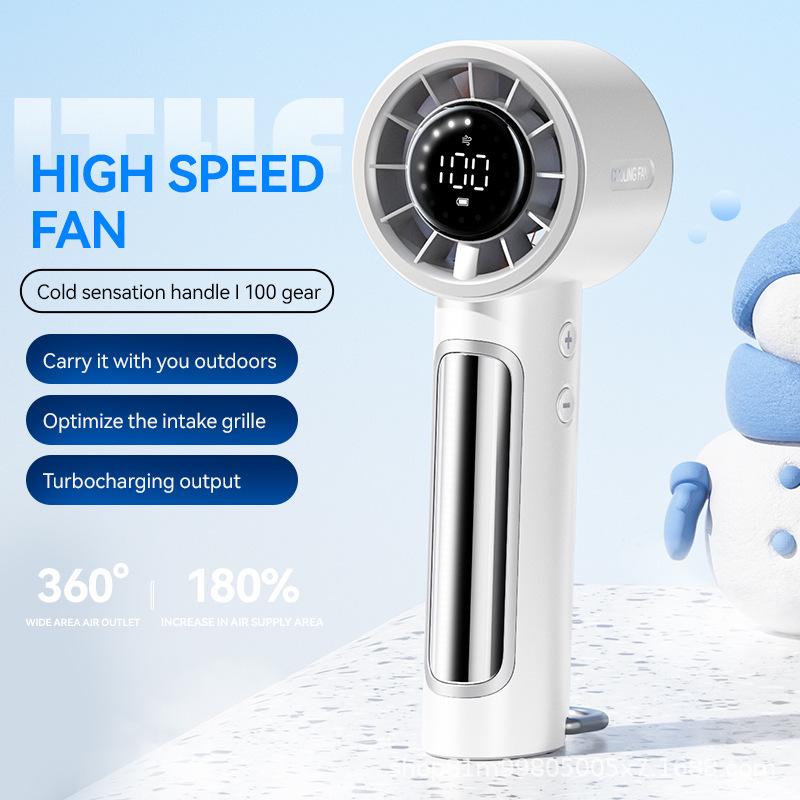

2025 New Mini Handheld Ice Pack Fan with Digital Display - Silent High-Speed Portable Outdoor Electric Fan 40.5*66.7*175.9 mm