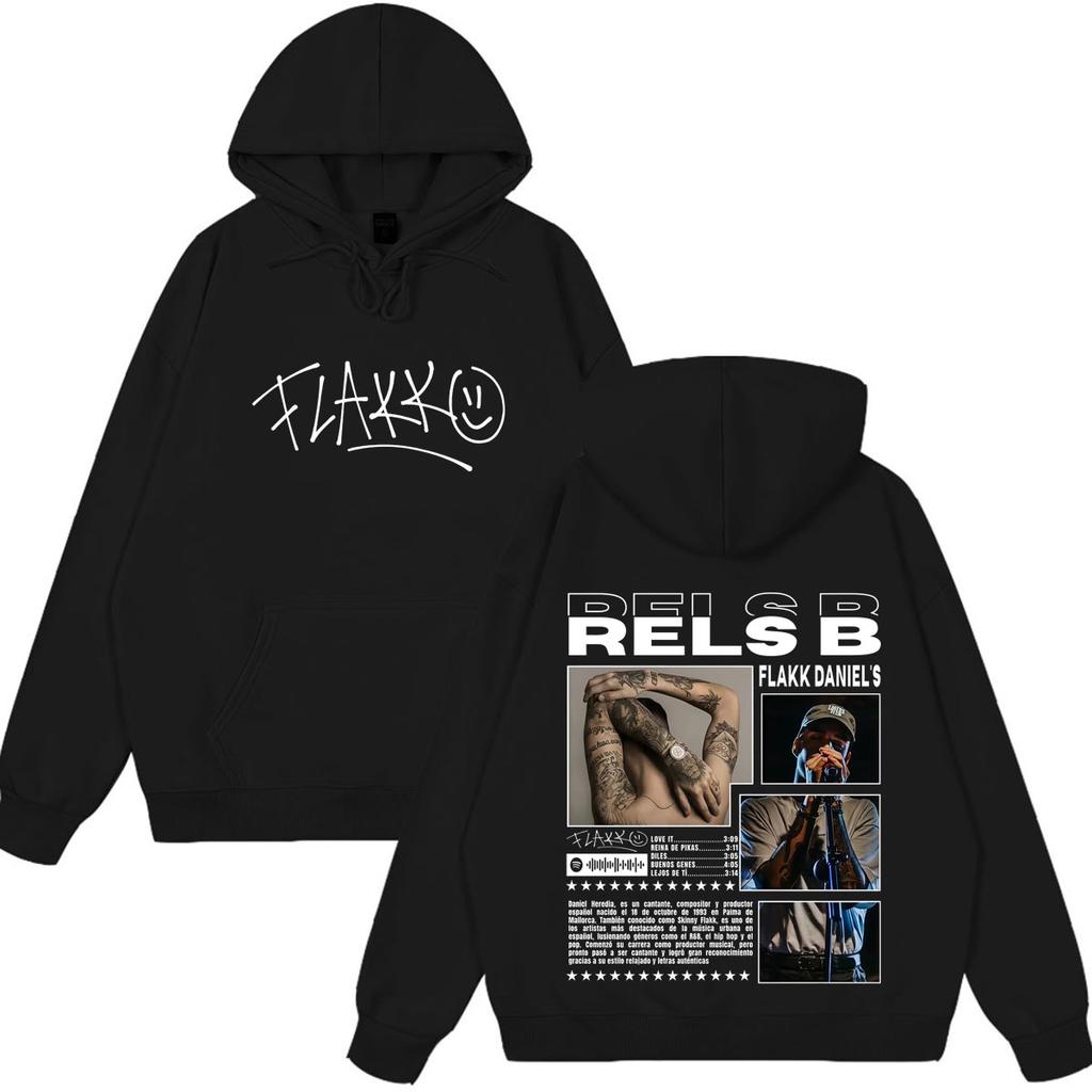 Rapper RELS B Skinny Flakk Album Graphics Hoodie Men Women Fashion Hip-hop Pullover Long Sleeves Loose Oversized Sweatshirt Tops