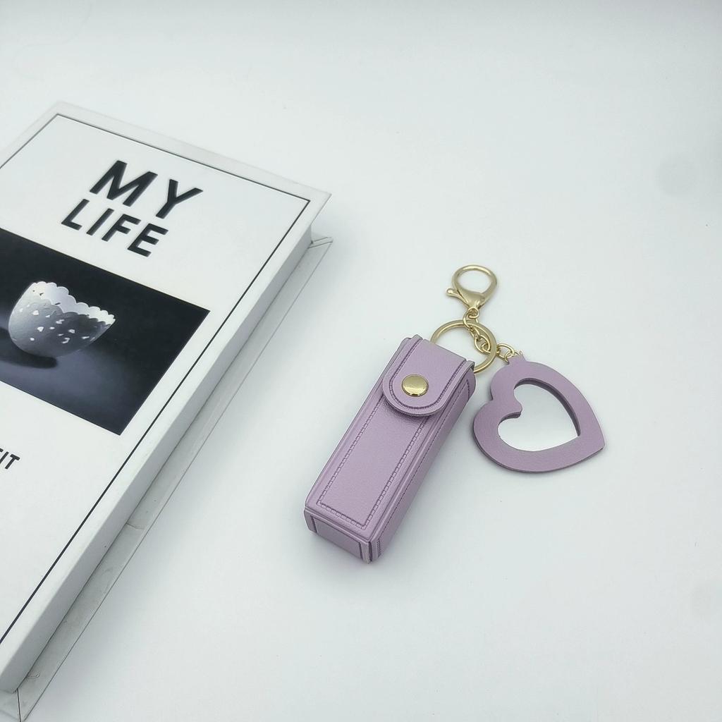 Portable Lipstick Mouth Red Envelope Gift Coin Purse Keychain Women Girls'Lipstick Storage Bag Fashion Storage Box with Mirror