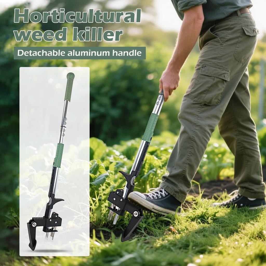 Stand-up Weeding Tool - 40-inch Long-handled Weeder, 4 Stainless Steel Claws And Foldable Foot Plate, Easy Weeding Without Bending