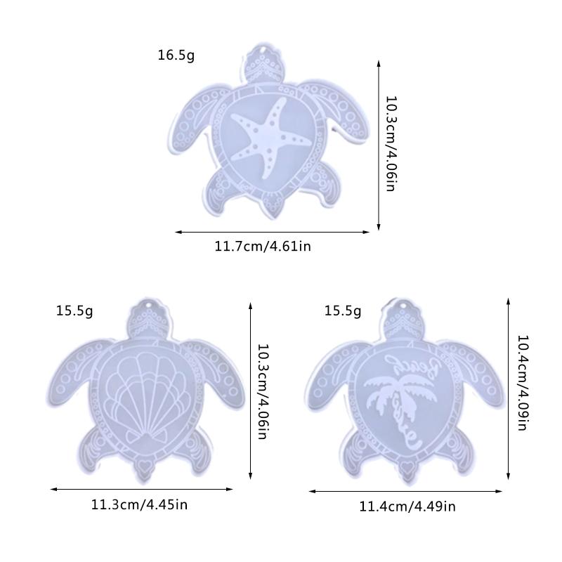 Shiny Glossy for Turtle Shape Ornament Silicone Epoxy Resin Mold DIY Keychain Pendant Jewelry for Valentine Gift Craft
