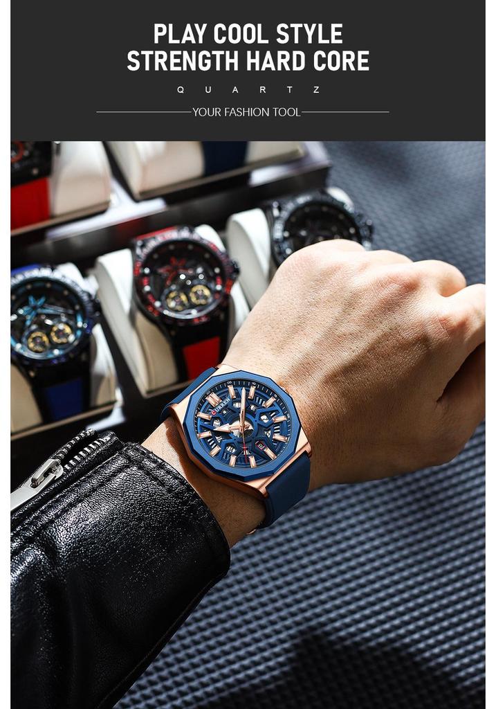 CURREN 8437 Men's Waterproof Quartz Business Watch with Calendar Feature