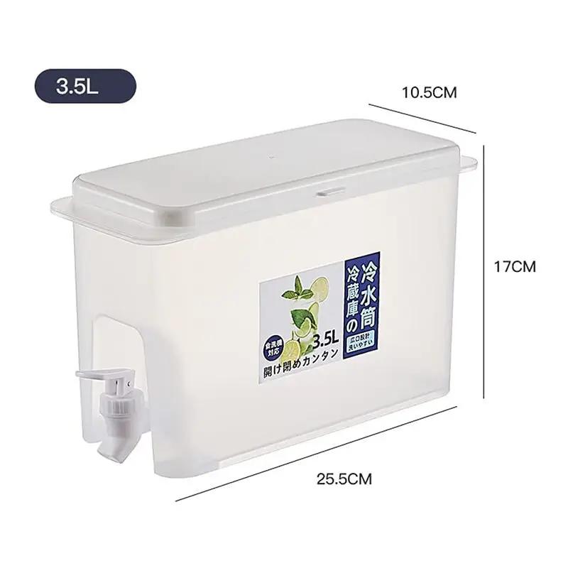 Frozen Drink Dispenser Refrigerator Cooler with Faucet 3500ml Large Capacity Cold Water Bottle Juice Bottle Home Accessories