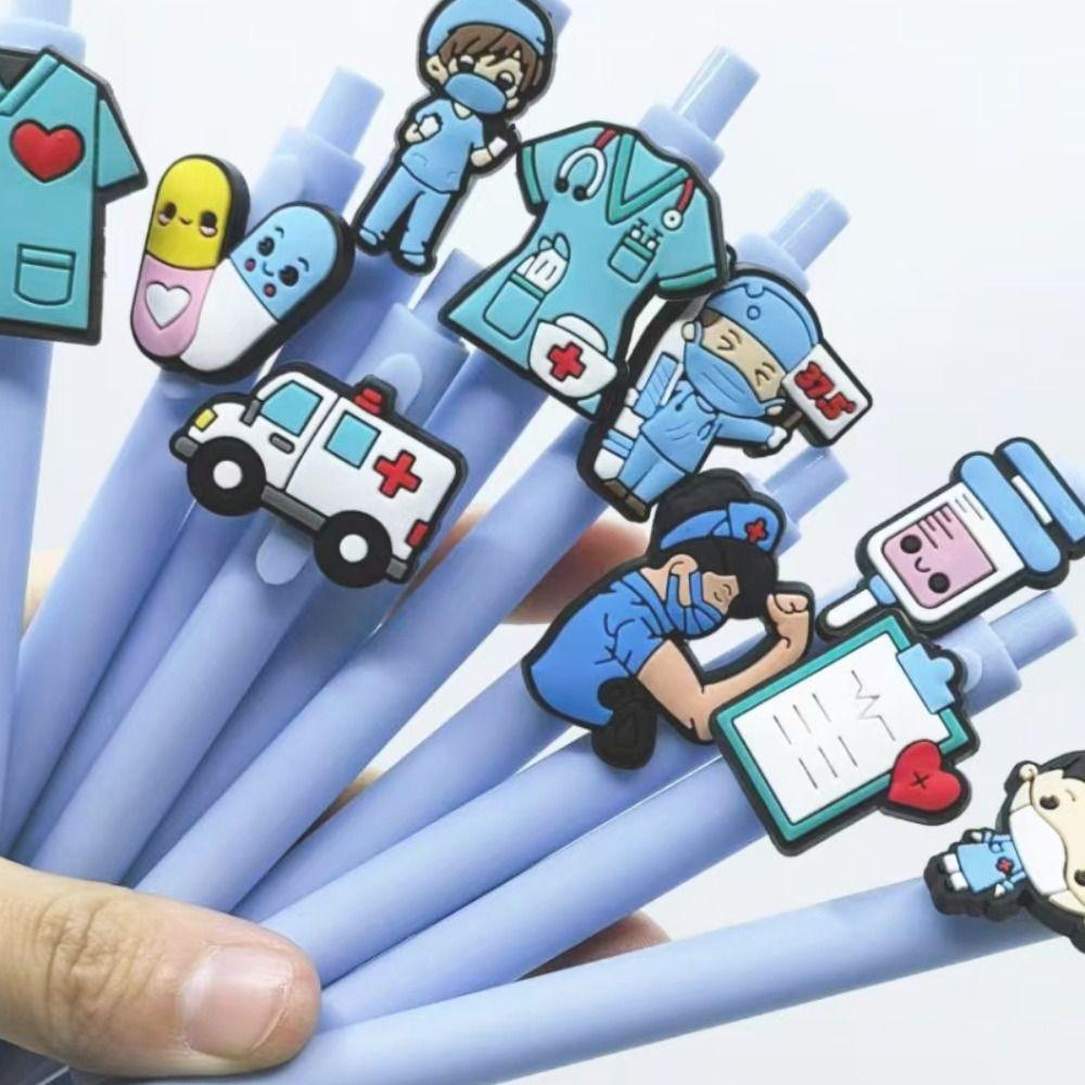 

1/10PCS Solid Color Gender-neutral Pen Cartoon Ballpoint Pen Cute Suit Patch Pen School 10PCS