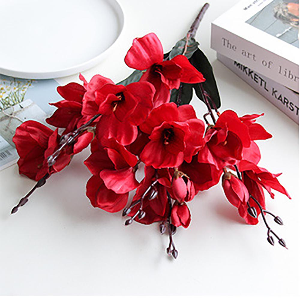 

Magnolia Flower Photography Props Artificial Flower Wedding Bouquet Fake Flower Table Decoration красный