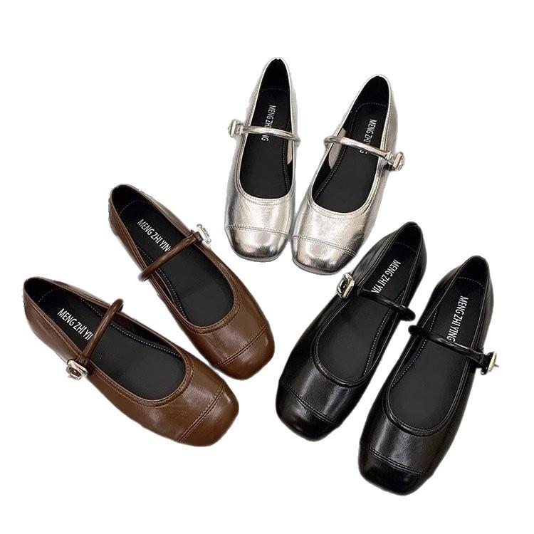 French Shallow Mouth Mary Jane Single Shoes Women's 2025 New Versatile Casual Small Fragrant Style Buckle Flat Bottom New Chinese Trendy Shoes