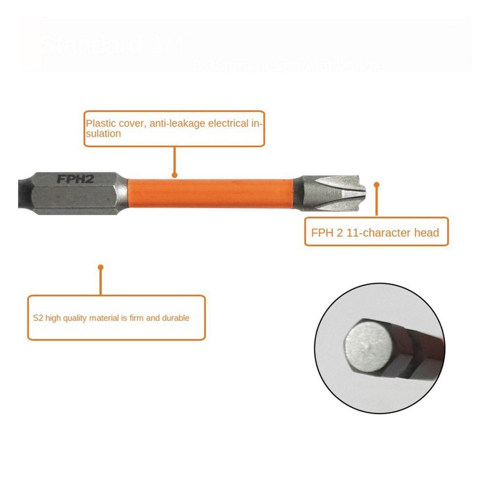 High Hardness Cross Screwdriver Bit Non-slip PH2 Screwdriver Bits Batch Head  Electrician Special