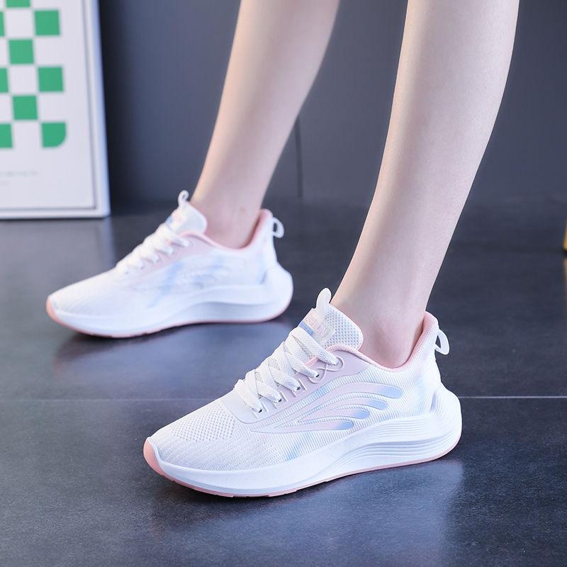 

Summer casual women s shoes breathable fly-woven shoes versatile sports shoes colorful wear-resistant walking shoes 35 розовый