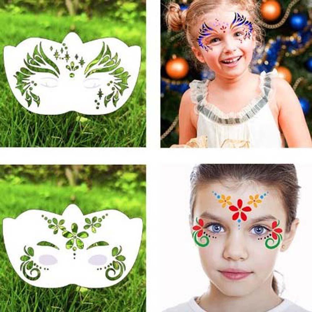 Mehrere Muster Gesichtsmalerei Schablonen Wiederverwendbar DIY Make-up Werkzeuge Körperkunst Malerei Schablonen Kinder