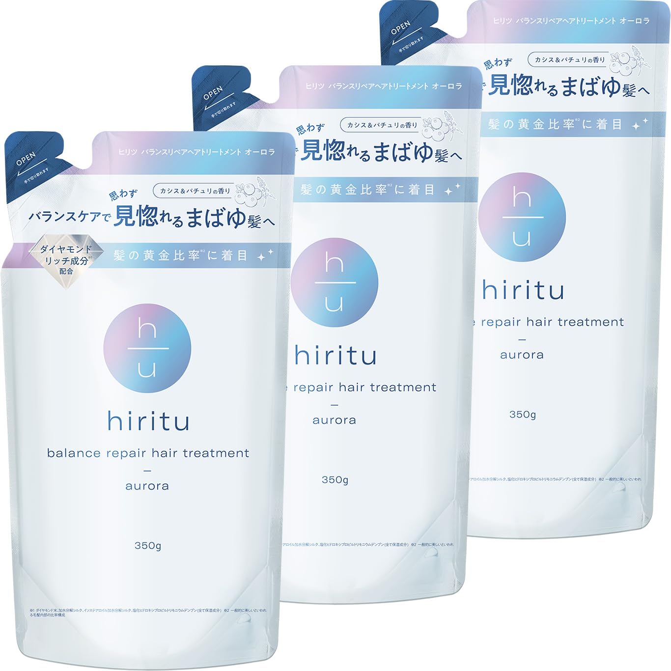 

[Только для веб-сайта] Сменный набор для процедуры Hiritu [Aurora] 350 мл x 3 шт. Аромат черной смородины и пачули