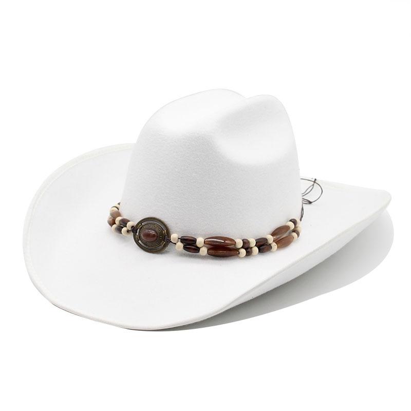 9.5Cm Big Brim Hemmed Woolen Hat Western Cowboy Gift Hat Men'S And Women'S Couple Hat Ethnic Felt Hat