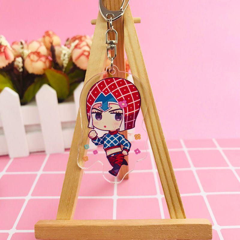 Jojos Adventure Bizarre Key Chain Anime Cartoon Keyring Pendant Acrylic Gifts