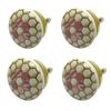 Ceramic Knobs Drawer Pulls for Cabinets and Cupboards (38mm, Gold Multicolour) - Pack of 4 Knobs (Honey Comb)