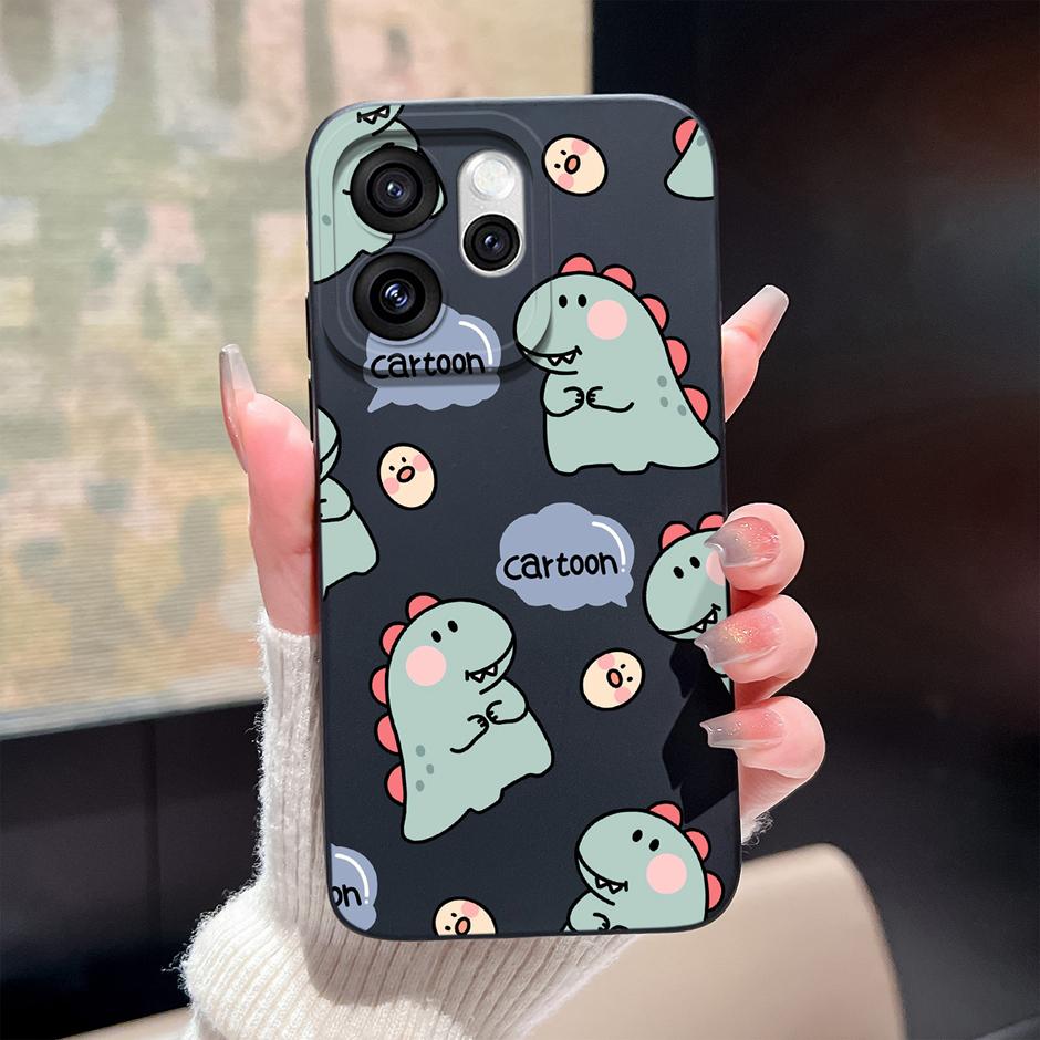 Case For Oppo Reno15 Pro Reno15F Cute Cartoon Dinosaur Silicone Protective Bumper Cover For OppoReno15 15Pro Anti Scratch Fundas
