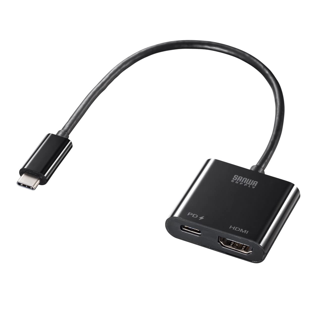

Sanwa Supply USB Type C to HDMI Conversion Adapter Black (4K/60Hz/PD Compatible) AD-ALCPHDPD чорний