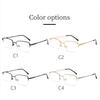Blaulichtfilterbrille Halbrahmen Quadratische Metallbrille Damen Herren Luxusbrille Blaulichtblockierende Herren Damen Brille