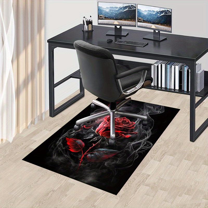 1pc Smoky Rose Themed Rug for Home Decor, Non-slip Office Carpet, Chair Mat, Outdoor Mat, Christmas and Halloween Gifts-0731047