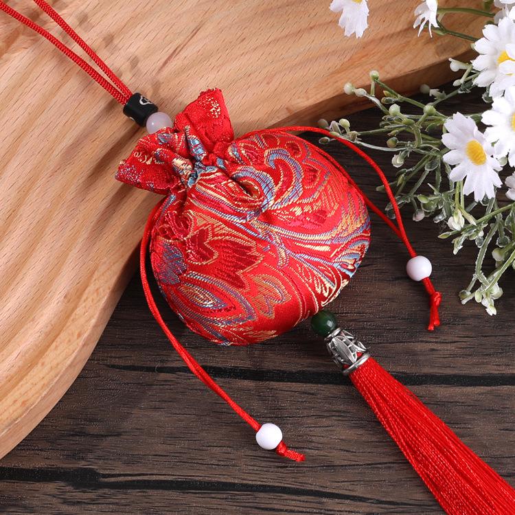Chinese Embroidery Scented Sachet Tassel Car Pendant 7*9 cm Empty Bag