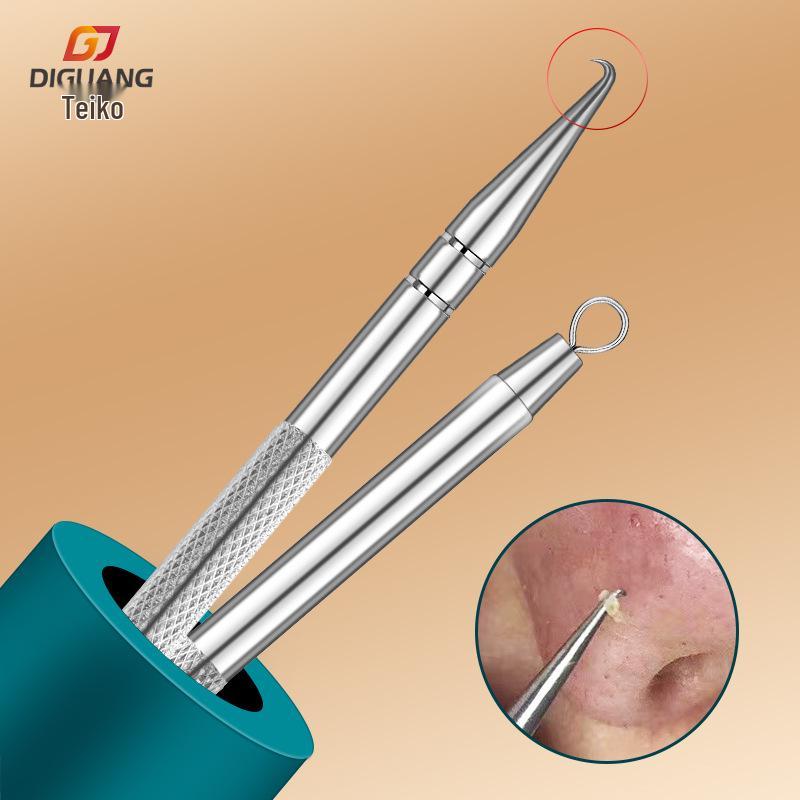 Curved Kirin Hook Acne Needle: Blackhead & Whitehead Removal Tool for Beauty Salons