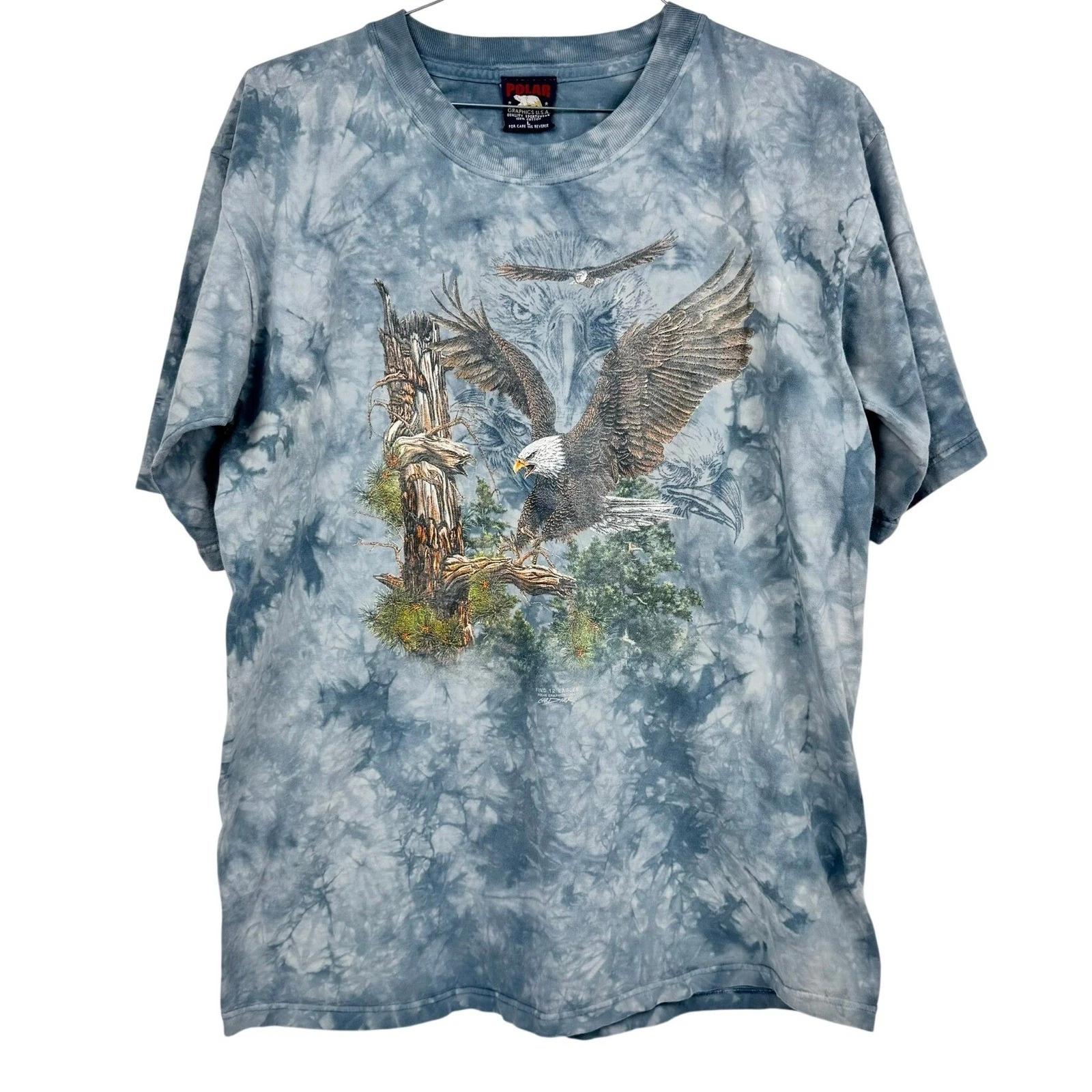 

Винтажная футболка Polar Graphics USA Find 12 Eagles Camo Мужская Размер L S