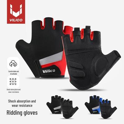 Guantes de Ciclismo de Verano Unisex - Transpirables, Amortiguadores, de Medio Dedo, Protección Solar