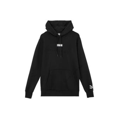 Puma Felpa con cappuccio e coulisse con stampa logo e lettere Puma Unisex Nera