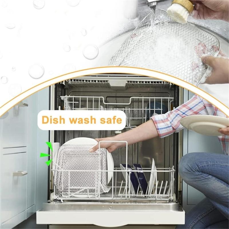 Grill Steaming Rack Food Rack 304Stainless Steel Air Fryers Accessories Air Fryers Rack Multilayers Racks for Air Fryers