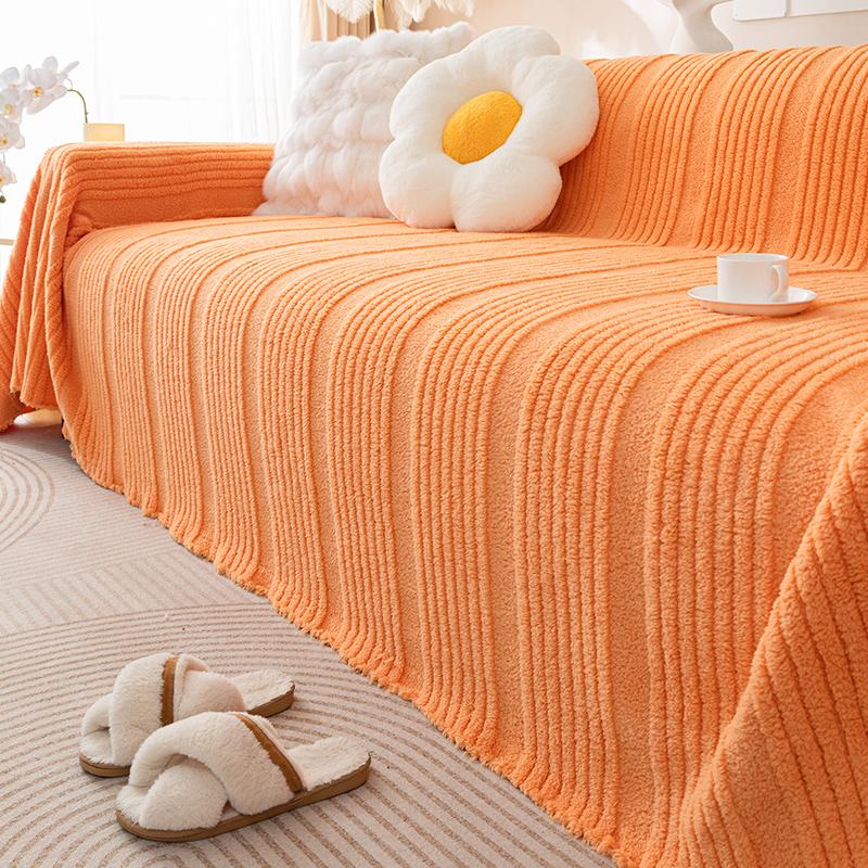 French Cream Style Sofa Cover Cloth New Winter Plush Sofa Cover High-end Non-slip Living Room Cushion