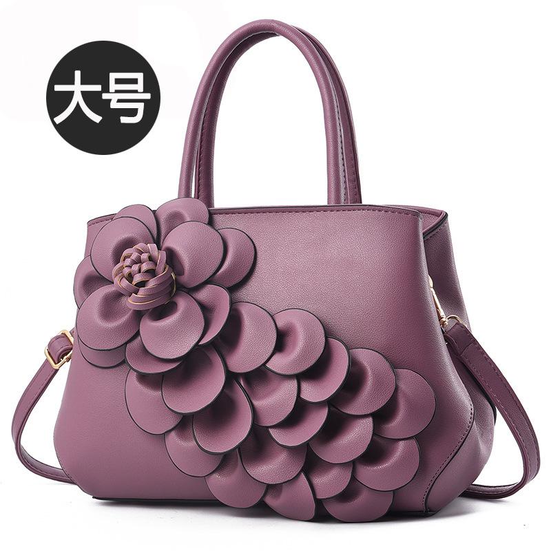 Handbag New Stylish European American Popular Pu Leather Floral Portable Shoulder Bag Cute Bag Wholesale Price
