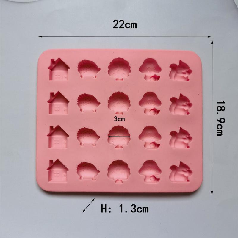 Chocolate Silicone Baking Mold Cartoon Squirrel Hedgehog Mushroom Shaped Tray for DIY Cake Cookie Soap Home Baking Projects