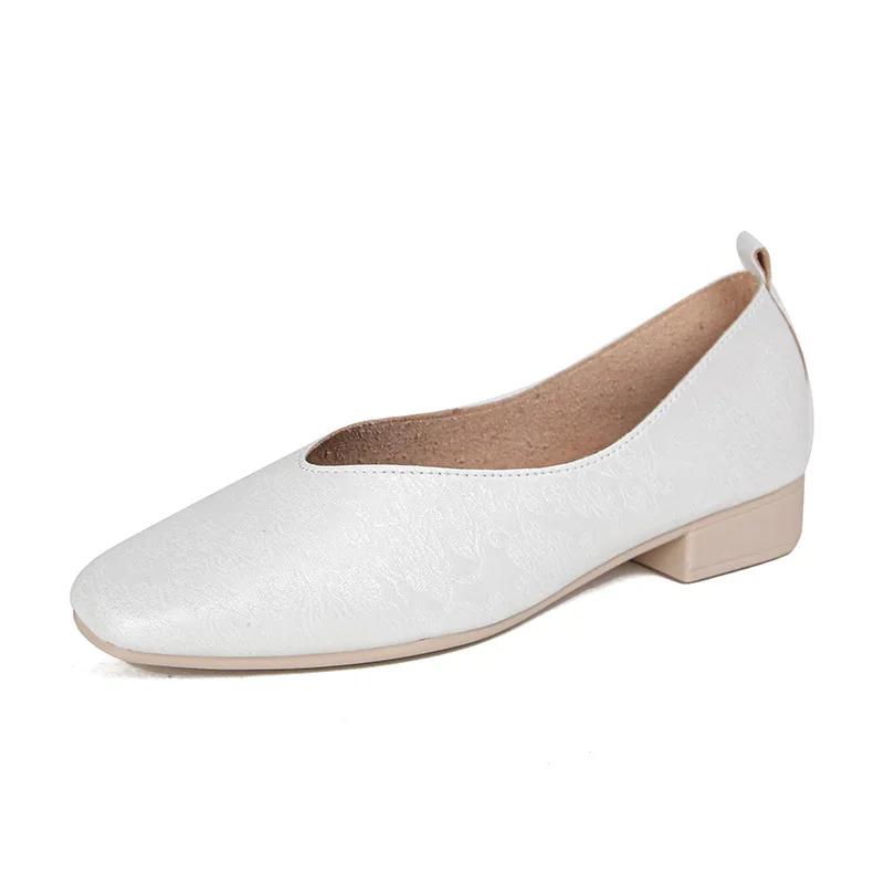 Woman Fashion Summer Square Toe Gold Green Flats Elegant Female Printing Texture Casual Buckle Mary Jane Shoes Big Size 34-43