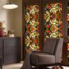 Retro Flower Stained Glass Window Film Removable Bathroom Window Film Window Decals Static Clings
