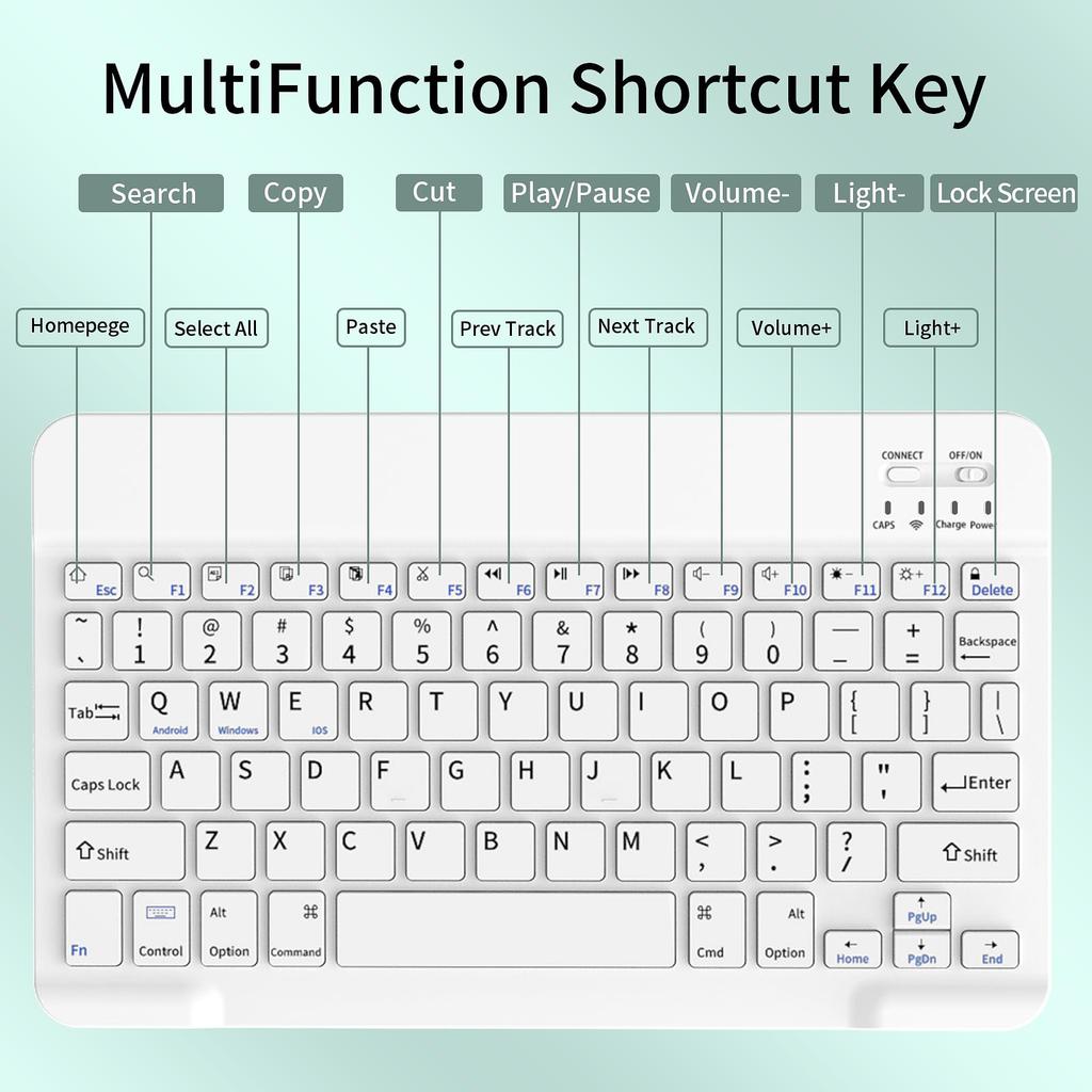 Pink Magnetic Bluetooth Keyboard Case for iPad 10th Gen 10.9 Inch 2020 iPad 11 A16 Protective Cover