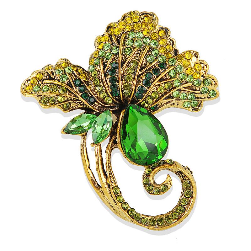 

Модные броши с кленовыми листьями из стразов и кристаллов для женской одежды, пальто, ювелирные аксессуары, подарки A2