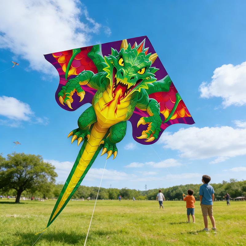 Chinese Dragon Kite Upgraded Hot Cut Craft Cartoon Kite Suitable For Beginners With 100M Kite String Outdoor Flying Toy