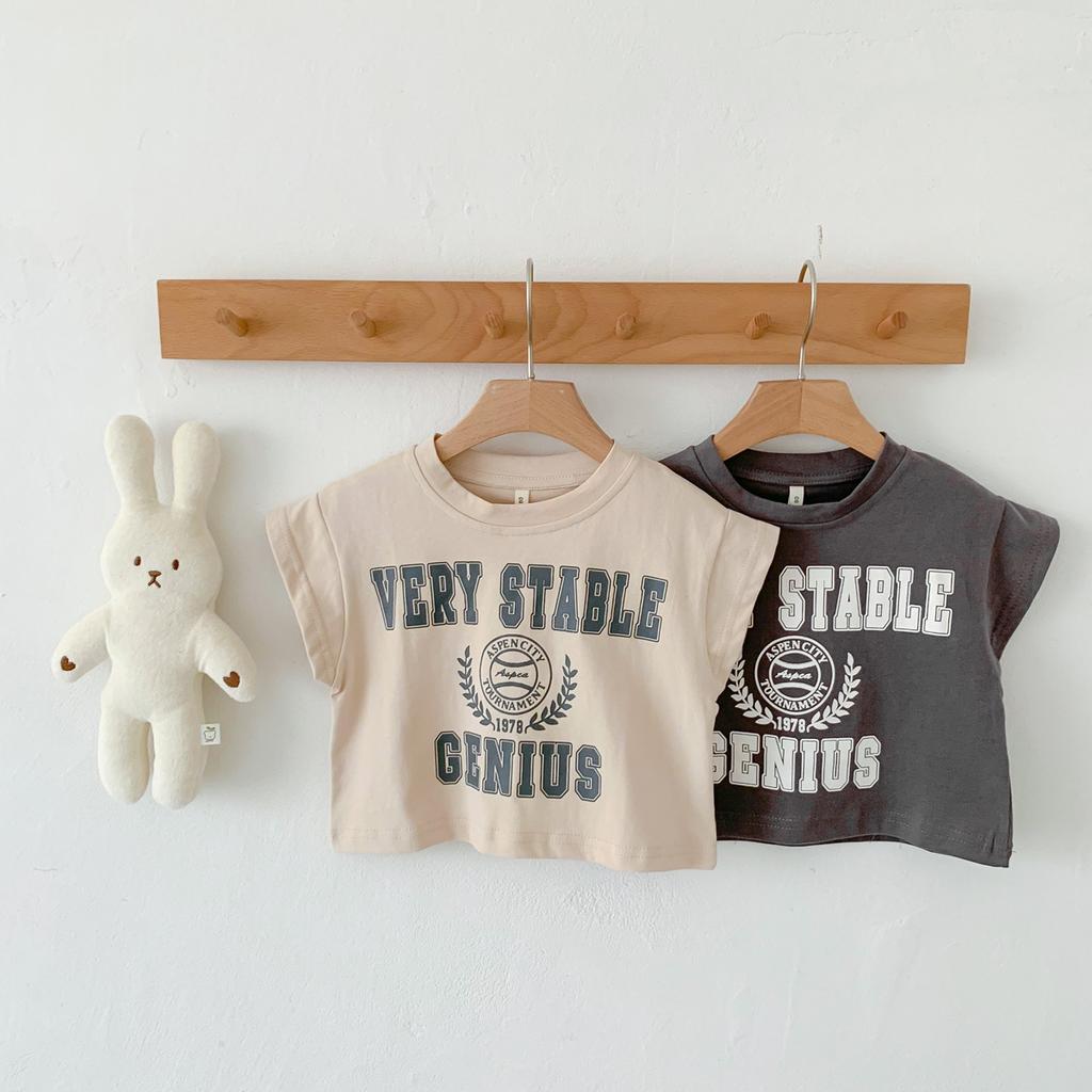 Dzieci Chłopiec Moda Litera T-shirt Wszechstronne T-shirty na przód ramię Dziewczynki Wysokiej jakości bawełna Cienkie Wygodne Wciągane Bluzki