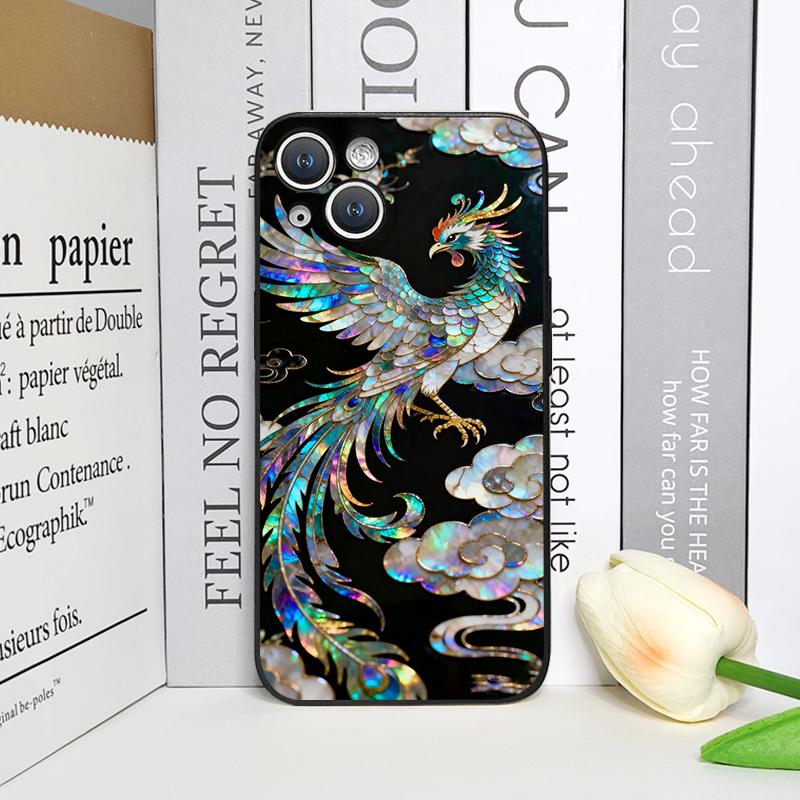 

Chinese Style Cartoon Animal Marble Texture Phone Case for iPhone 17 16 12 11 14 Plus 13 14 15 Pro Max Mini X Floral Soft Cover iPhone 15 Pro Max