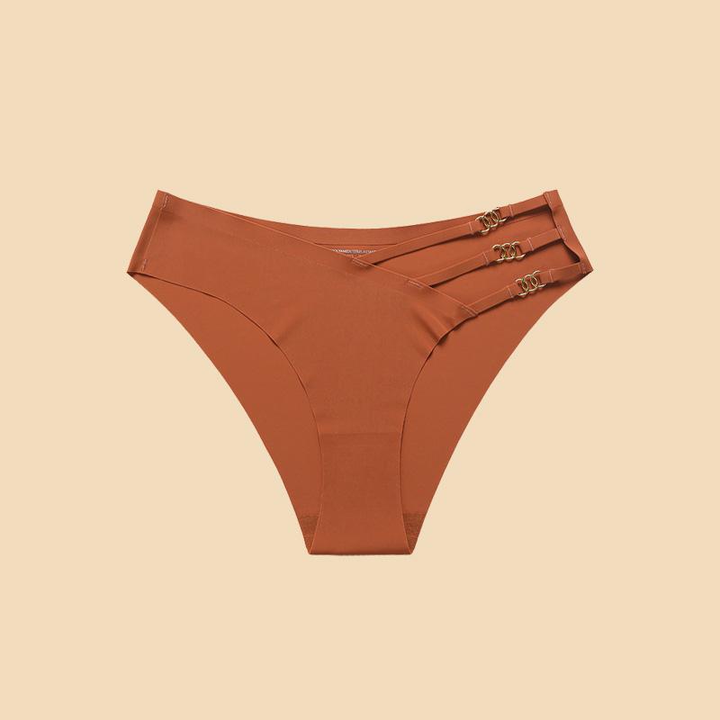 

Женские бесшовные трусы с низкой талией, однотонное нижнее белье из ледяного шелка, полые трусики