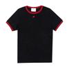 Courage 125jtS017 JS0203 B087 Logo ContraSt Women S Short Sleeve Tee